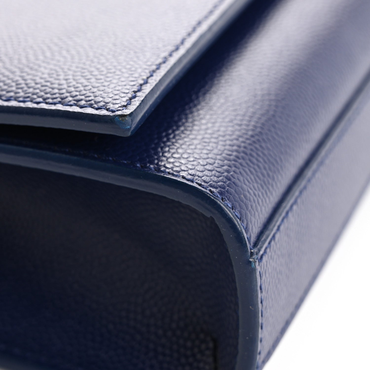 Saint Laurent Grain De Poudre Classic Monogram Cassandre Clutch Deep Marine 9 of 11