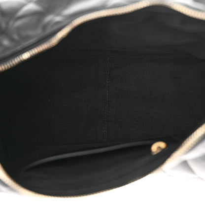 Chanel Shiny Lambskin Quilted Trendy Pockets Hobo Black 5 of 12
