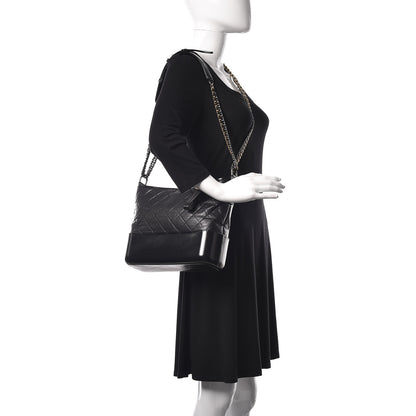 Chanel Aged Calfskin Quilted Medium Gabrielle Hobo Black 2 of 11