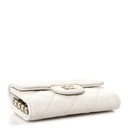Chanel Caviar Quilted Classic 4 Key Holder Wallet White 4 of 9