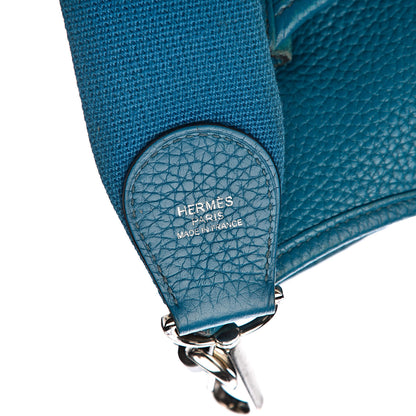 Hermes Taurillon Clemence Evelyne III PM Bleu Izmir 8 of 11
