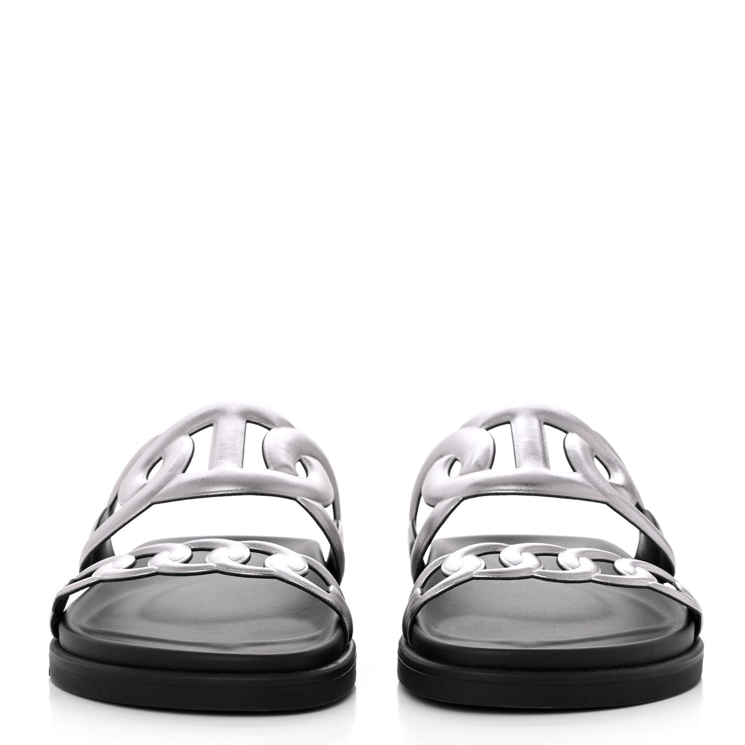 Hermes Nappa Extra Sandals 39 Gris Argent 2 of 10