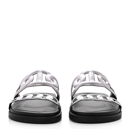 Hermes Nappa Extra Sandals 39 Gris Argent 2 of 10