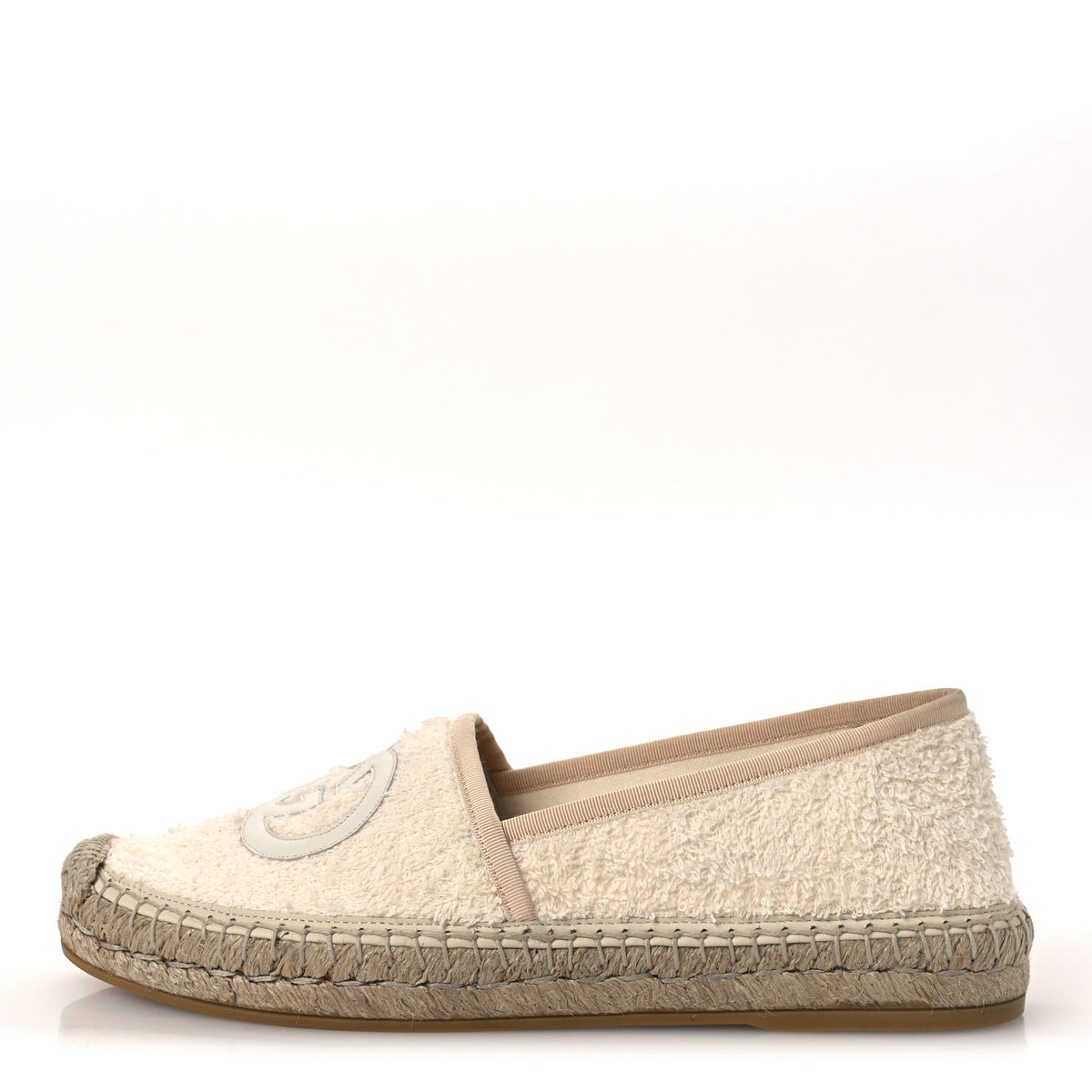 Gucci Terry Cloth Interlocking G Espadrilles 38.5 Ivory Dusty White Beige 1 of 11