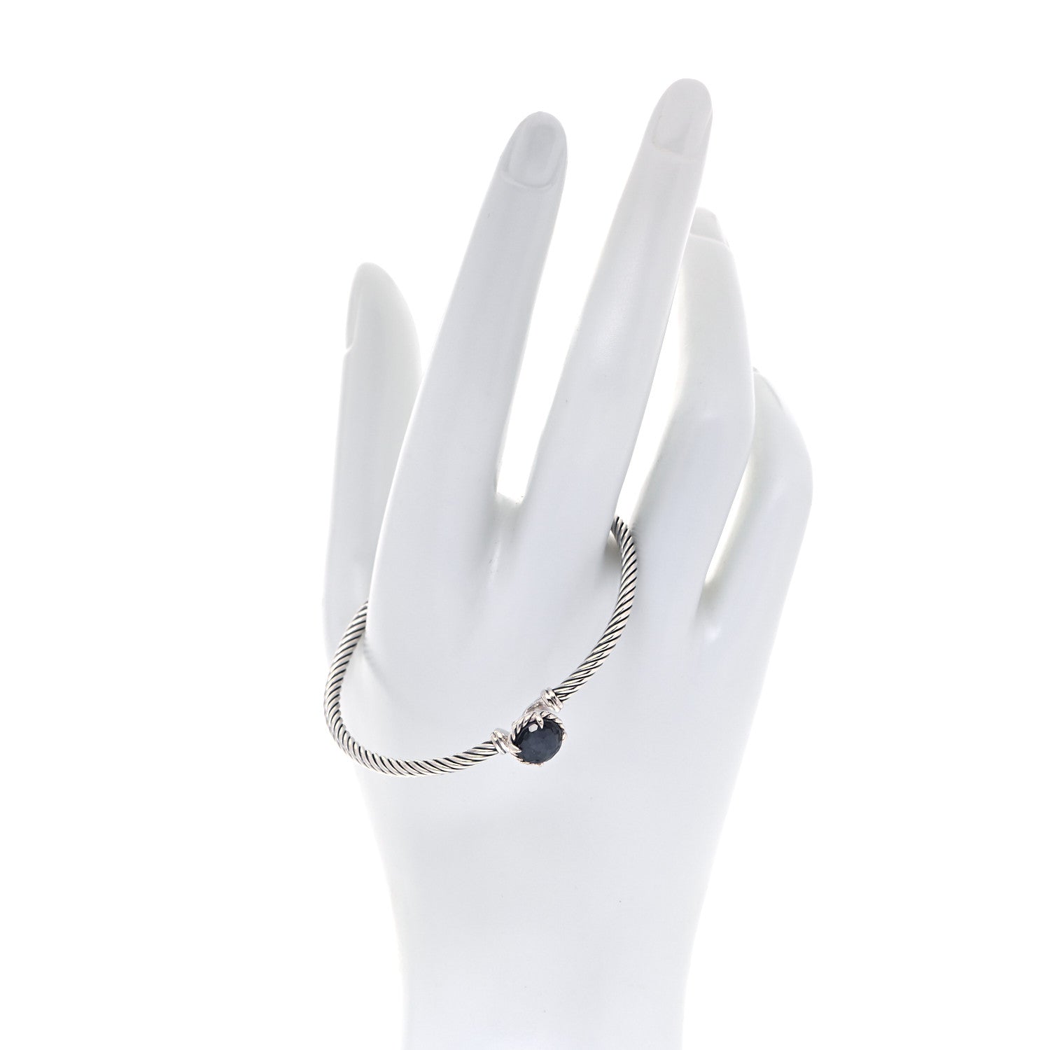 David Yurman Sterling Silver Black Orchid 3mm Chatelaine Bracelet 2 of 5