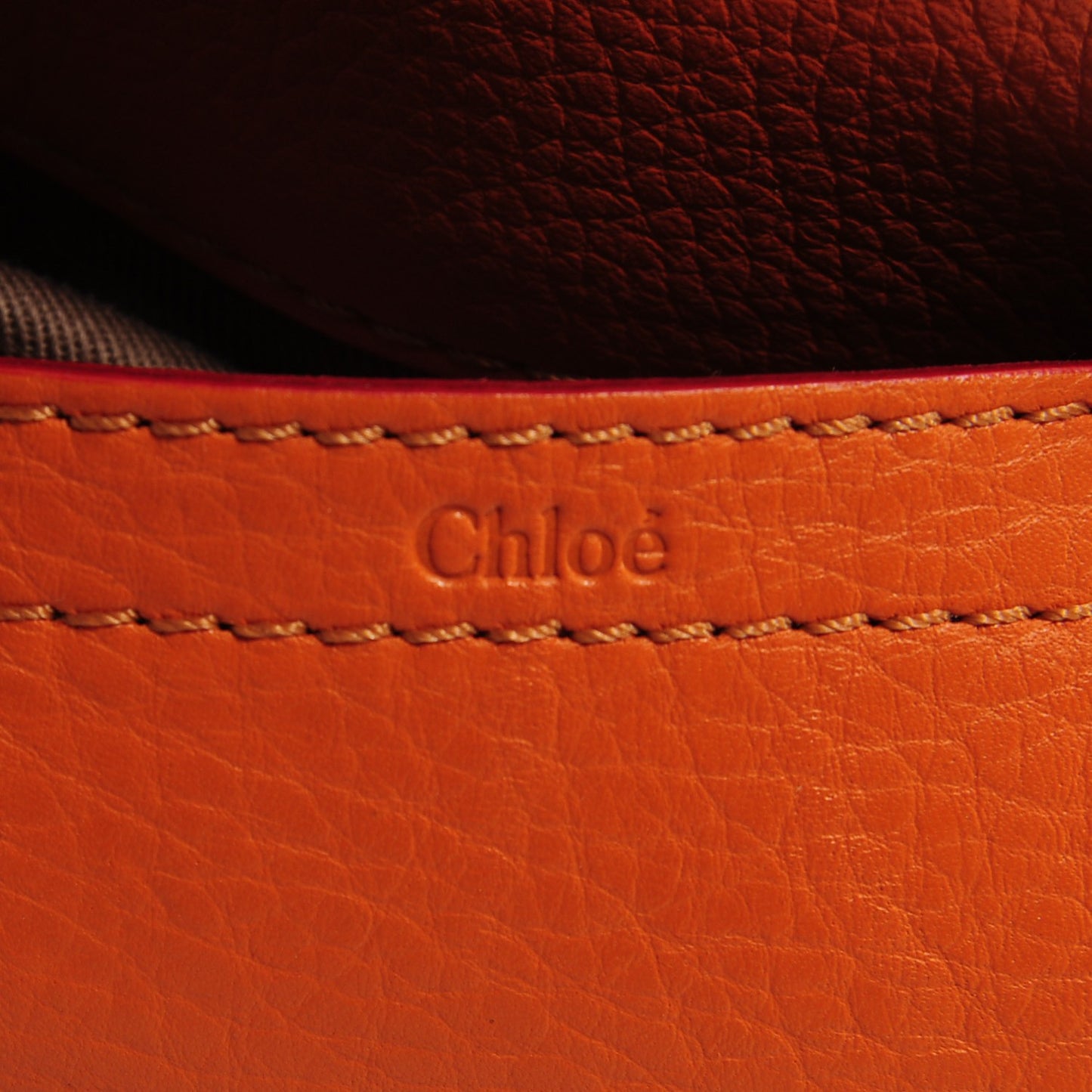 Grained Calfskin Medium Marcie Saddle Bag Orange