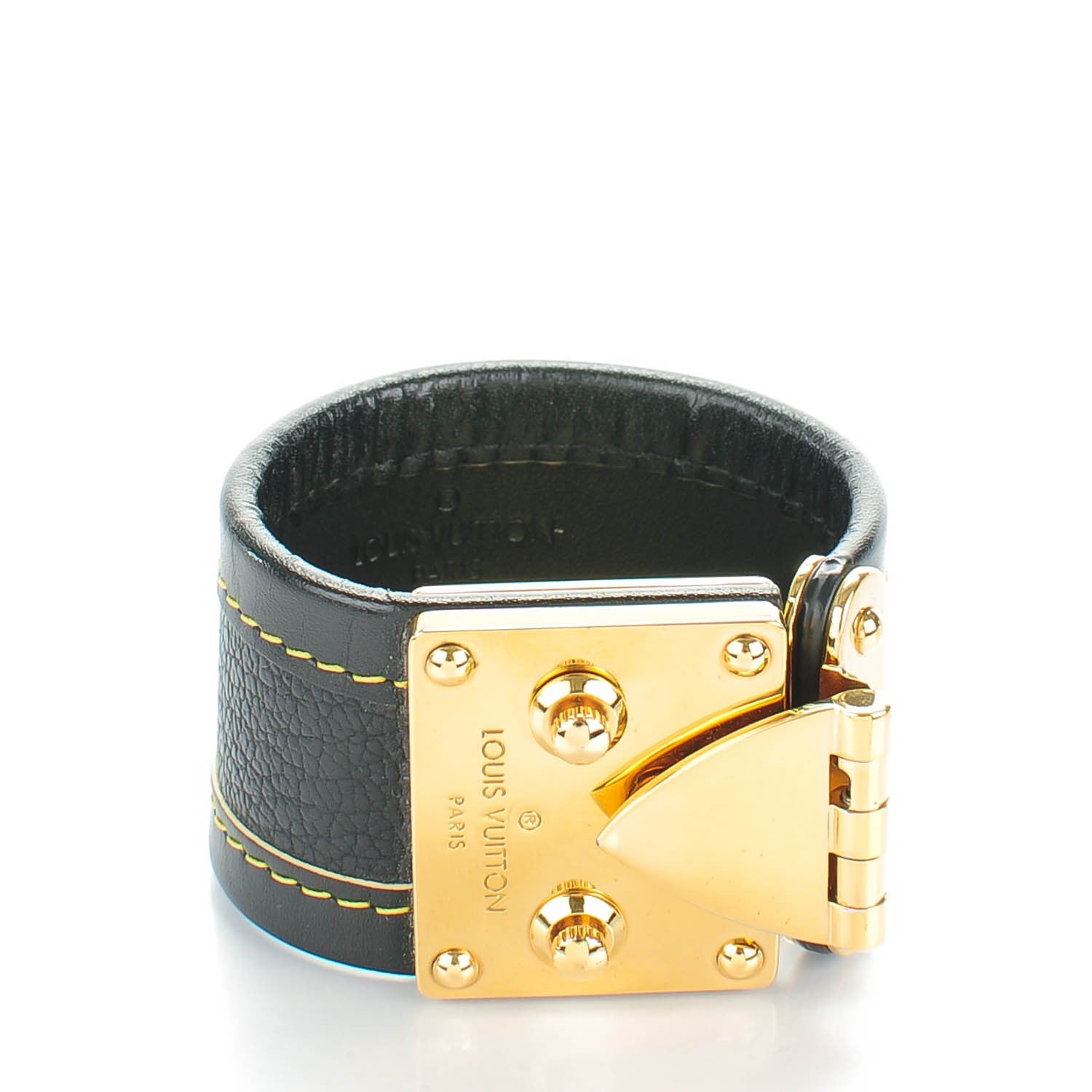 Louis Vuitton Chèvre Suhali S Lock Bracelet Small Black 1 of 7
