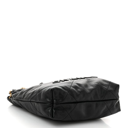 Chanel Shiny Caviar Quilted Monochrome Mini Chanel 22 Black 4 of 11