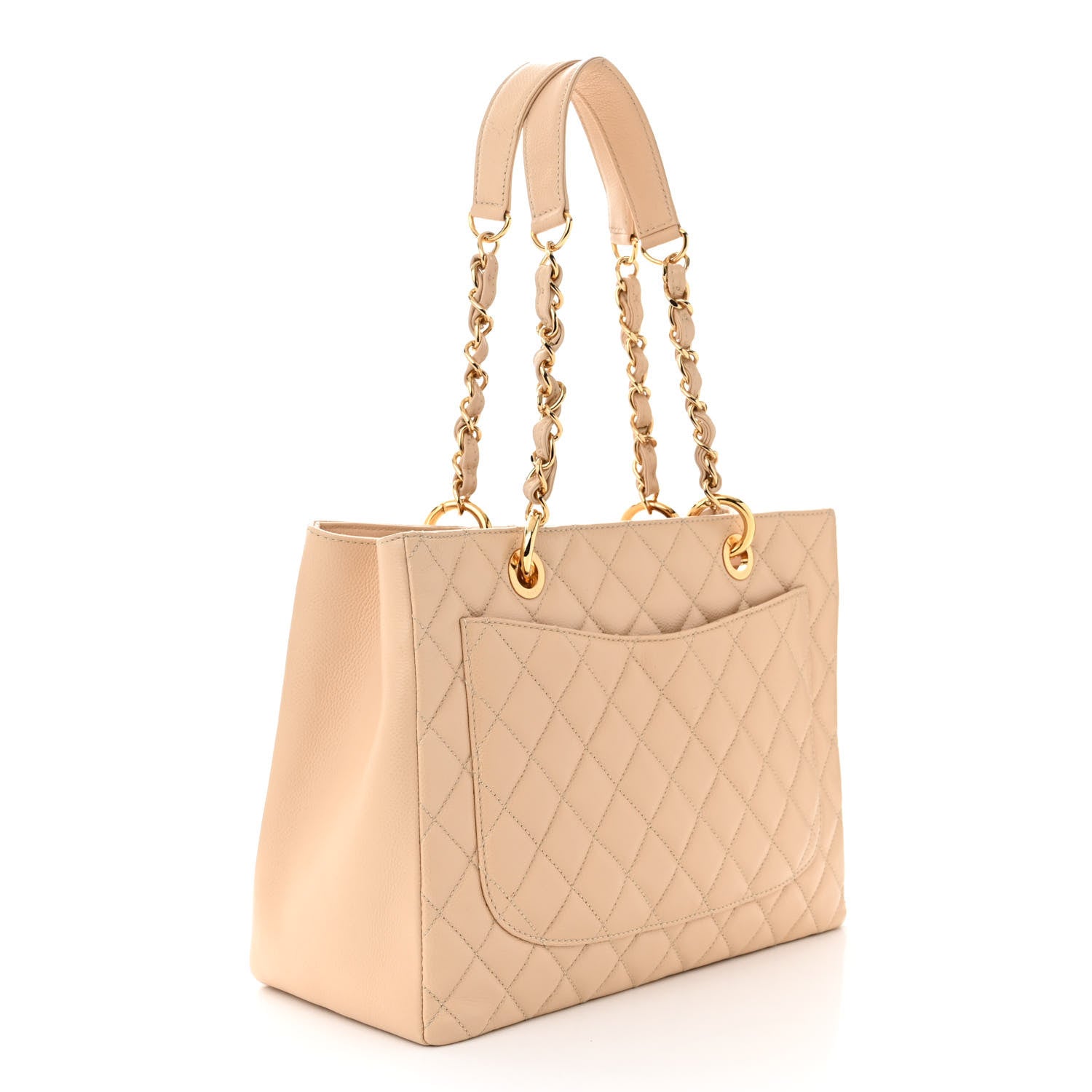 Chanel Caviar Quilted Grand Shopping Tote GST Light Beige 3 of 11