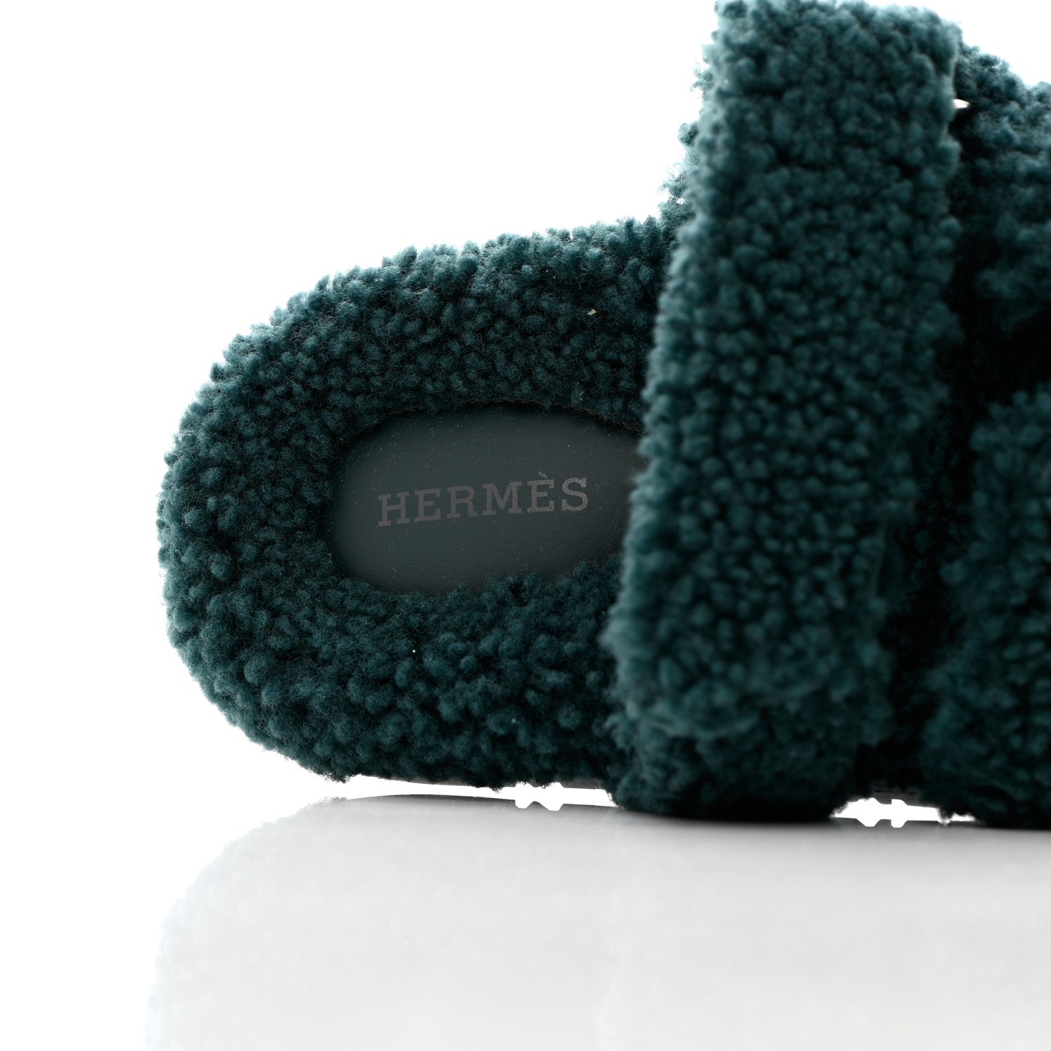 Hermes Woolskin Womens Chypre Sandals 38 Vert Anglais 6 of 10