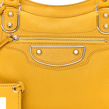 Balenciaga Chevre Silver Metallic Edge Hardware City Jaune Epi 8 of 10
