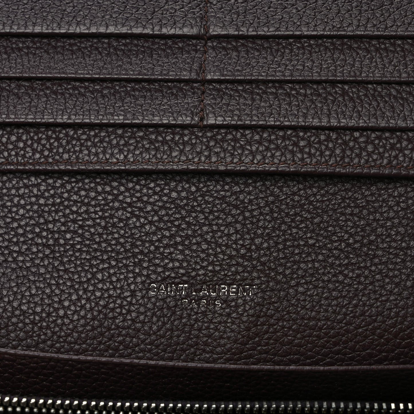 Grained Calfskin Souple Thin Wallet Amaranto