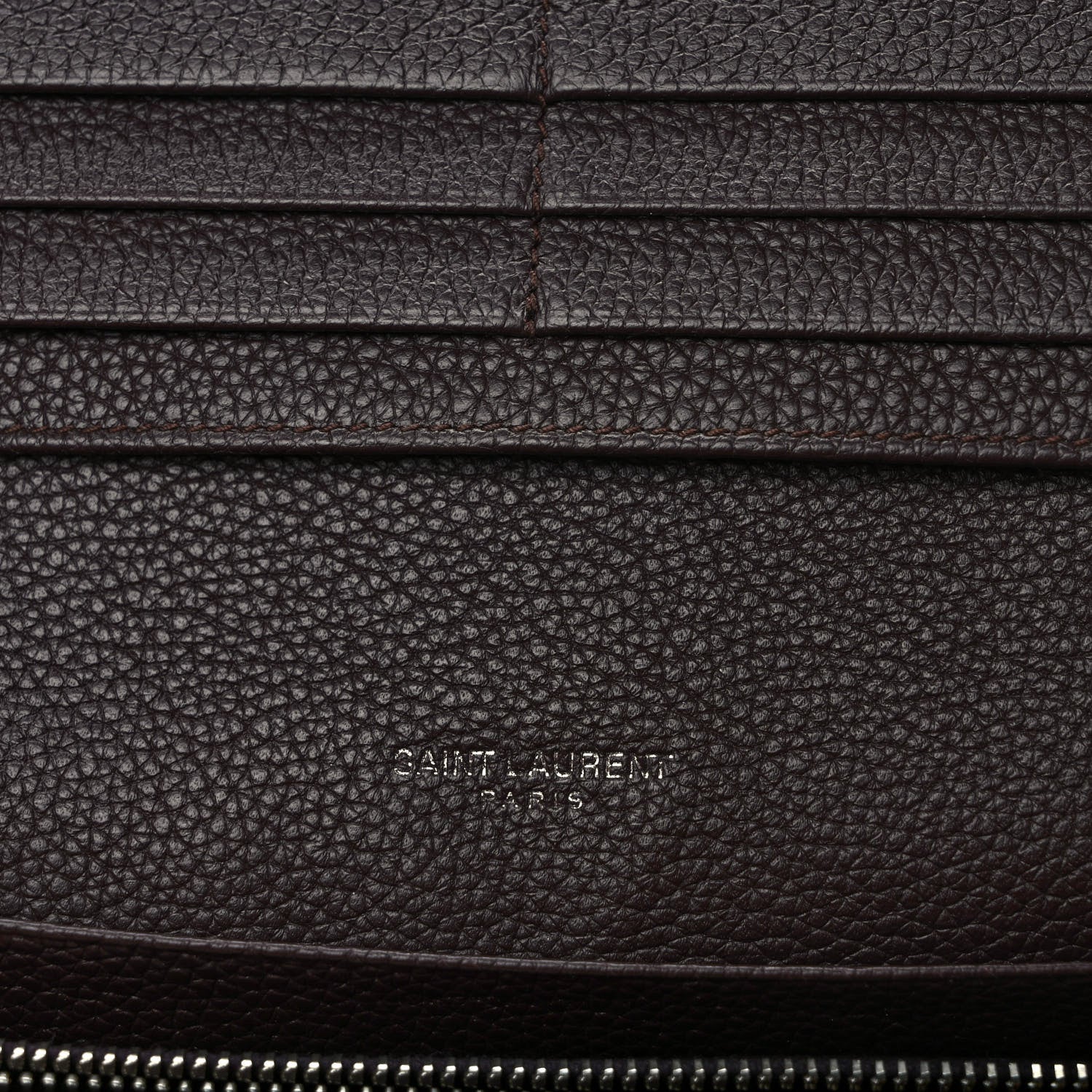 Saint Laurent Grained Calfskin Souple Thin Wallet Amaranto 6 of 7