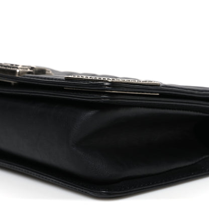 Chanel Calfskin Quilted Metal Embellished Paris Dallas Medium Boy Flap Black 10 of 10