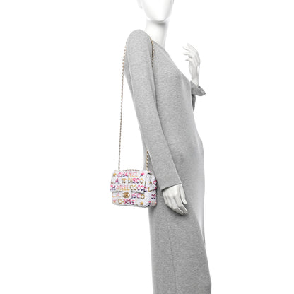 Chanel Sequin Logo CC Small Single Flap White Multicolor 2 of 10