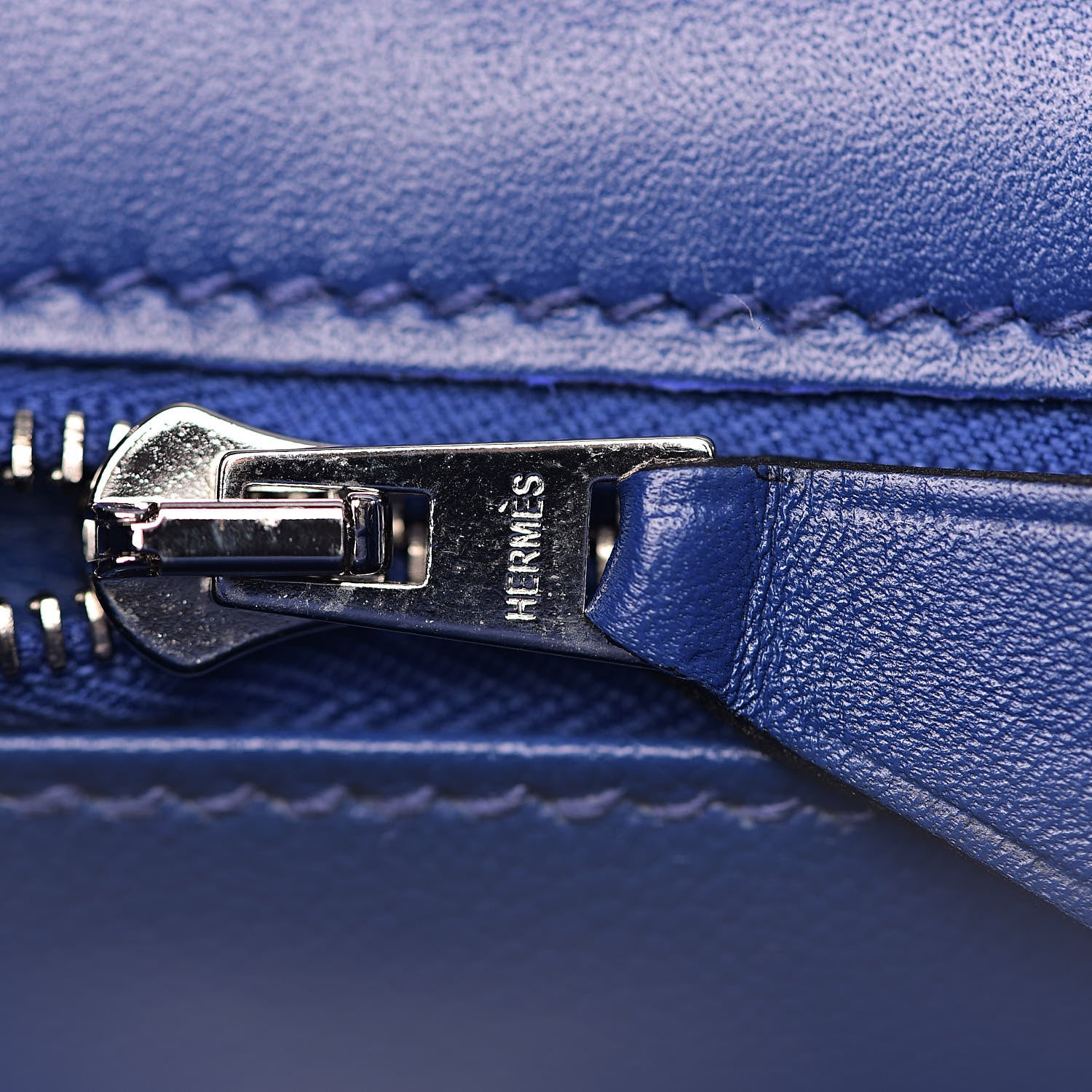 Hermes Tadelakt Kelly Sellier 25 Bleu Electrique 15 of 38