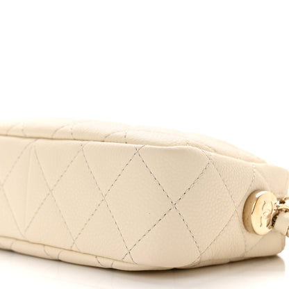 Chanel Caviar Quilted Mini Coco Tassel Camera Case White 10 of 11