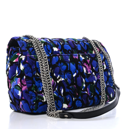 Balenciaga Velvet Floral Quilted M BB Round Shoulder Bag Blue 2 of 4