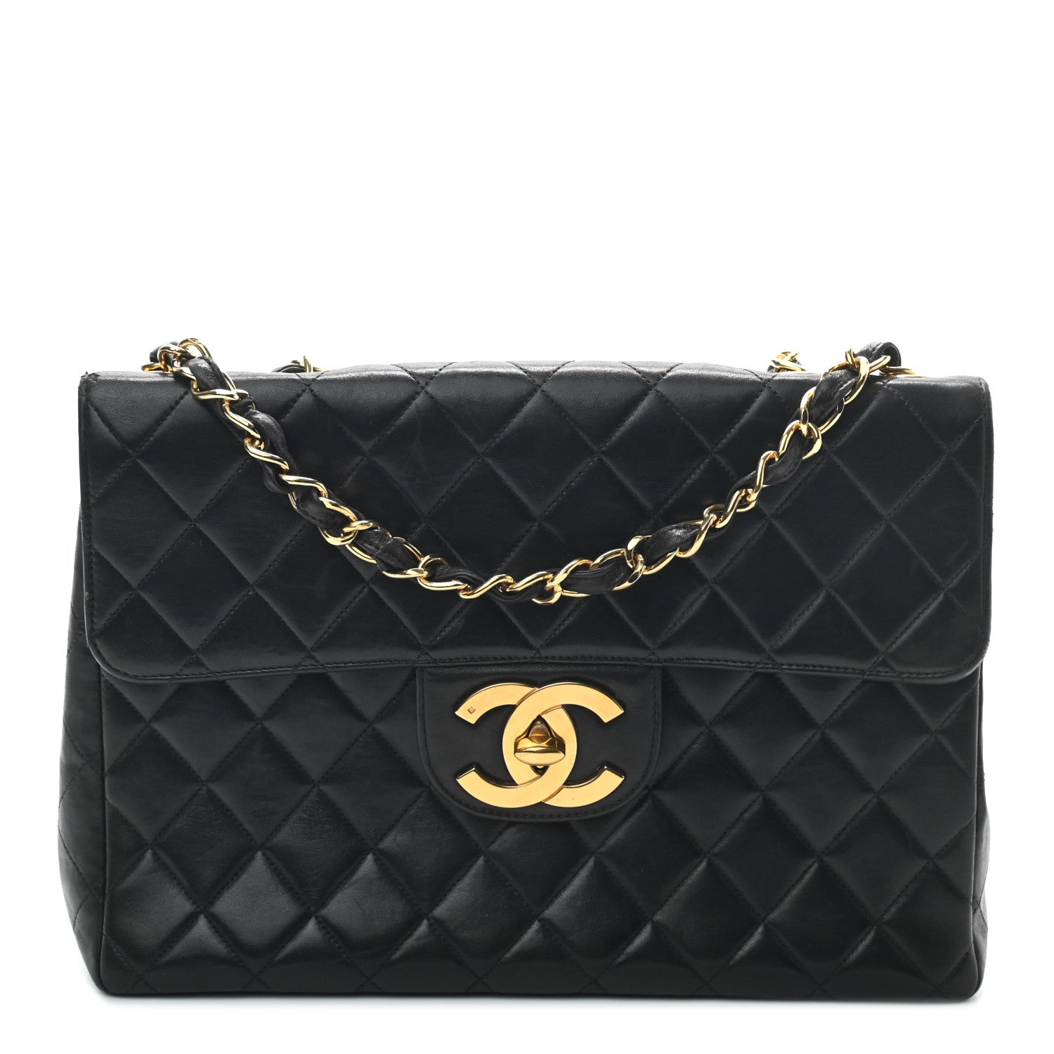 Chanel Lambskin Quilted XL Jumbo Single Flap Black 1 of 13