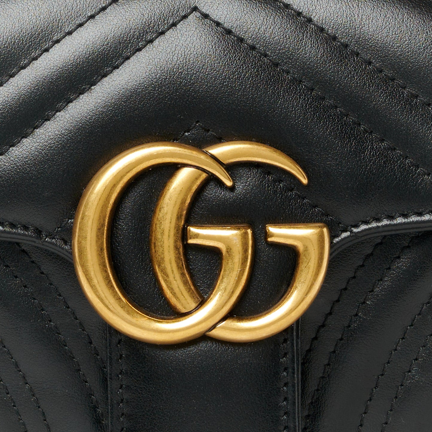 Calfskin Matelasse Mini GG Marmont Shoulder Bag Black