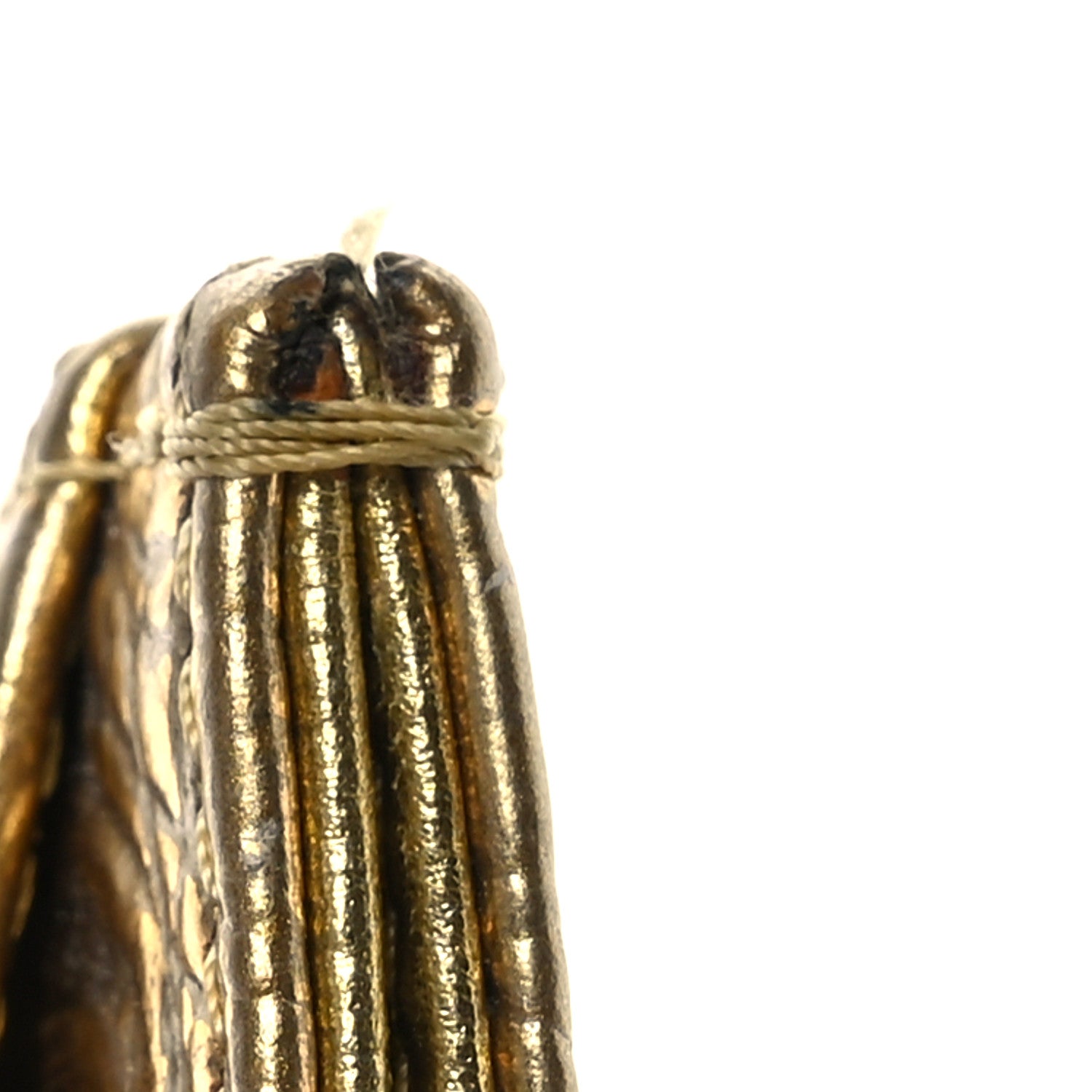 Chanel Metallic Calfskin Crocodile Embossed Cocodile Card Holder Gold 9 of 10