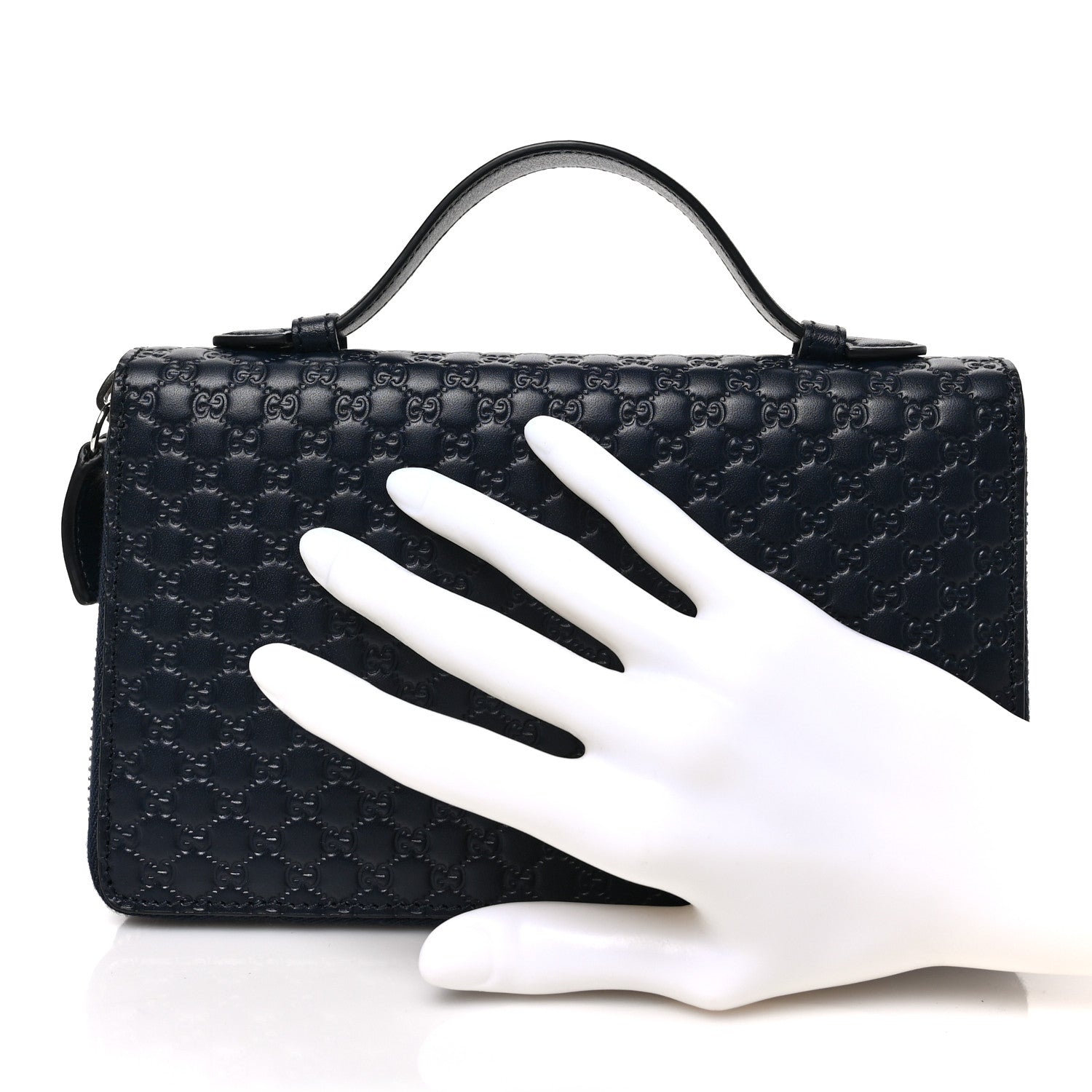 Gucci Microguccissima Zip Around Top Handle Travel Wallet Navy 2 of 9