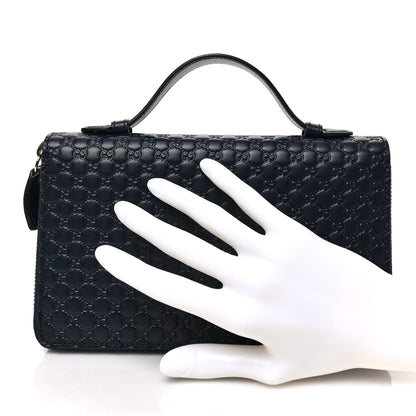 Gucci Microguccissima Zip Around Top Handle Travel Wallet Navy 2 of 9