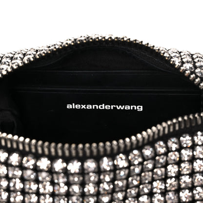 Alexander Wang Mesh Crystal Rhinestone Mini Heiress Pouch Black Silver 6 of 11