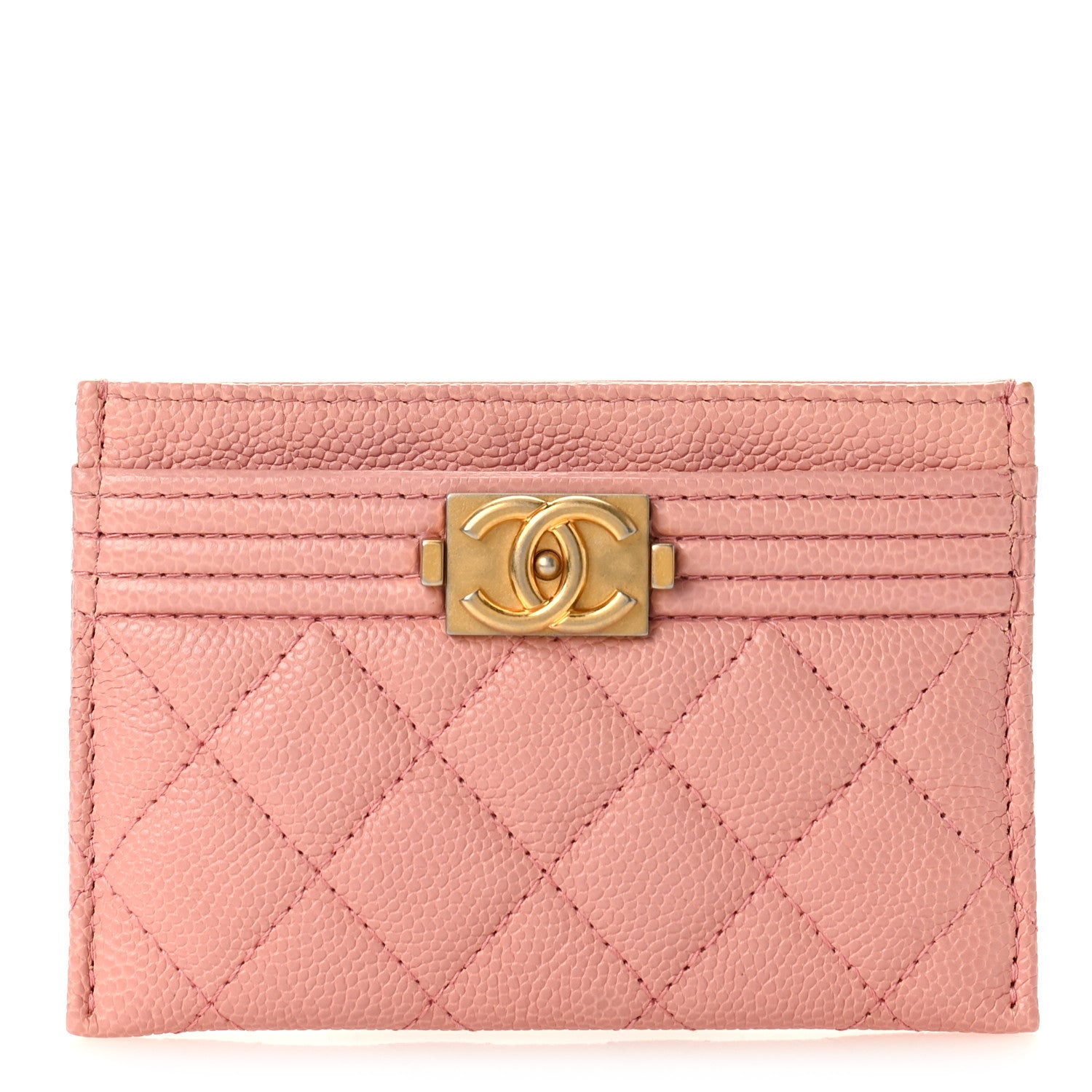Chanel Caviar Quilted Boy Card Holder Light Pink 1 of 10