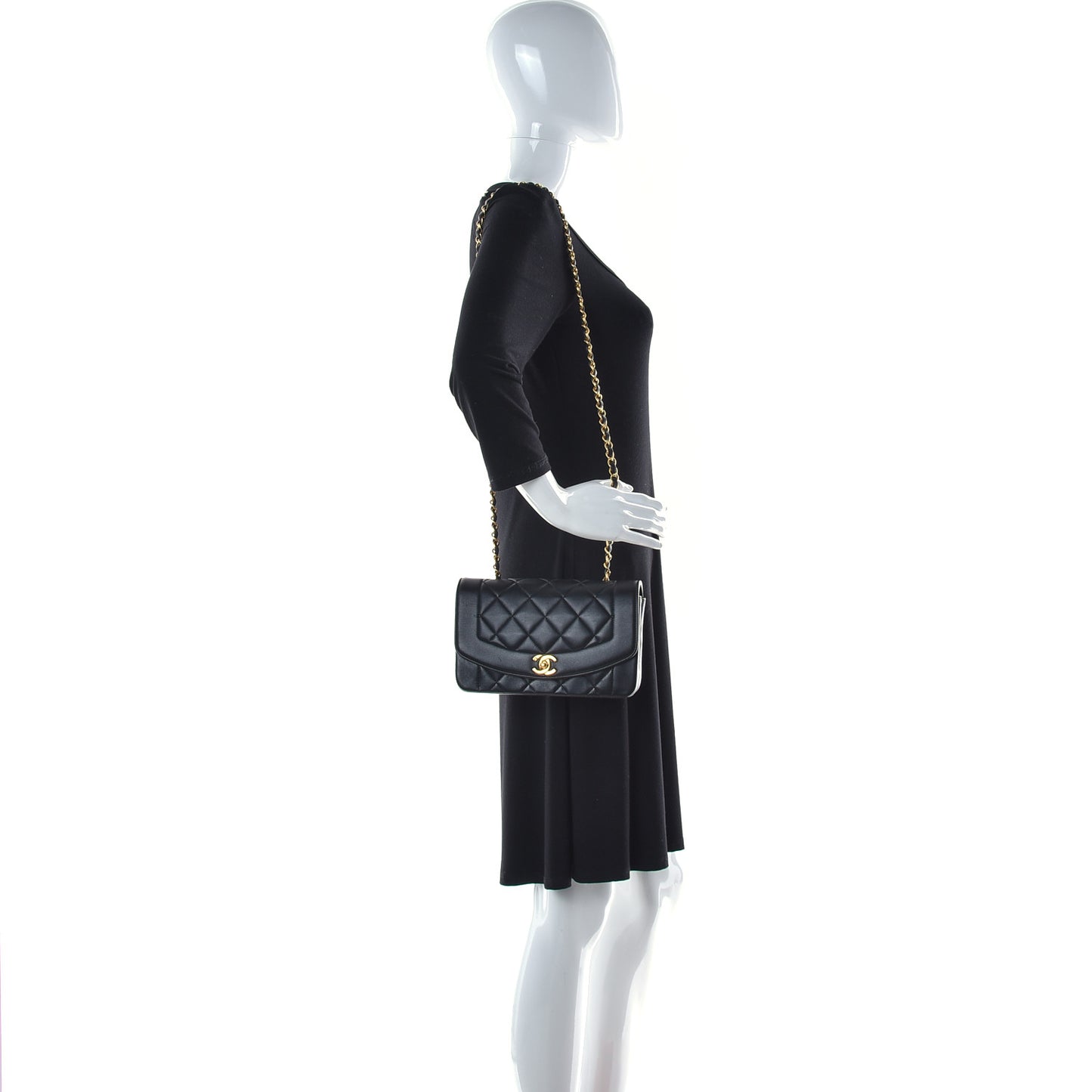 Lambskin Quilted Small Single Flap Black