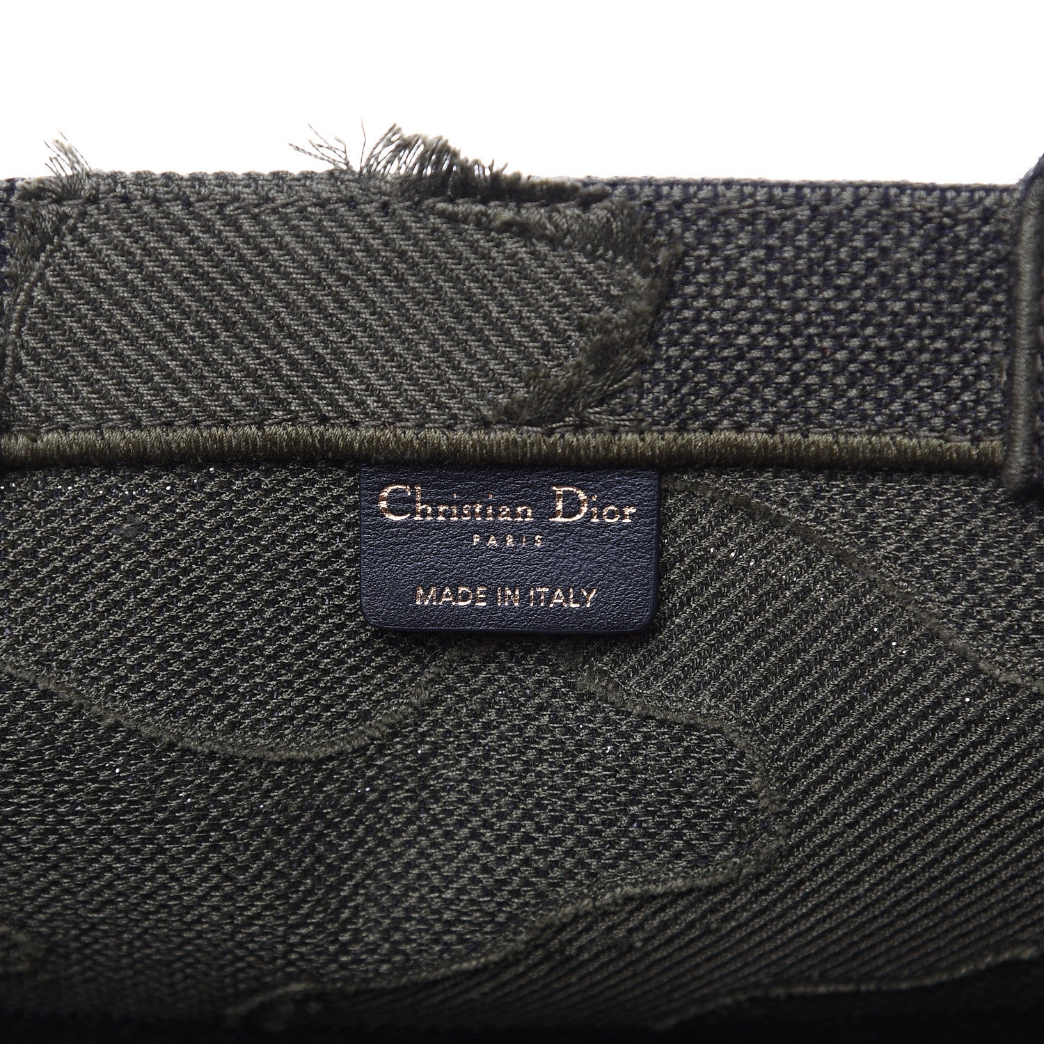Christian Dior Canvas Embroidered Camouflage Book Tote Green 6 of 9