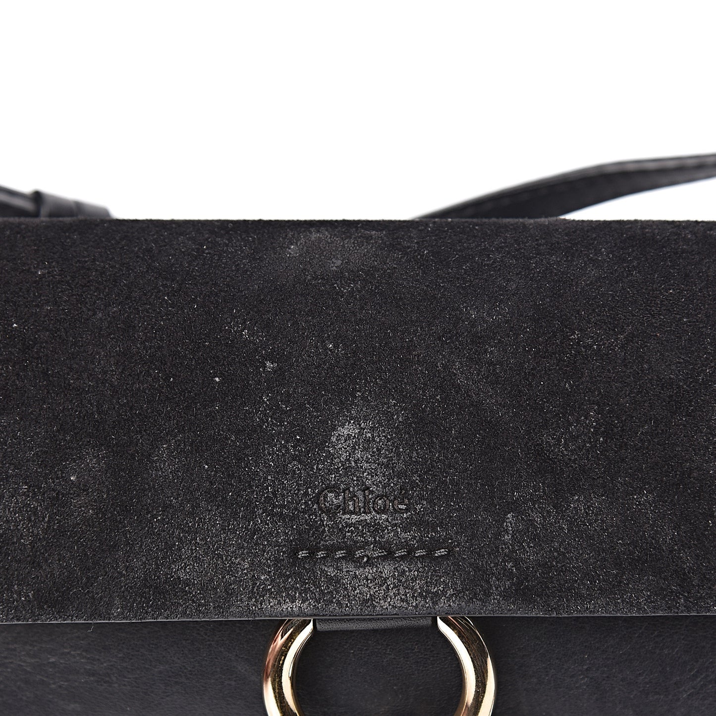 Suede Calfskin Mini Faye Shoulder Bag Black