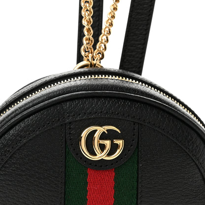 Gucci Grained Calfskin Web Mini Ophidia Round Backpack Black 8 of 10
