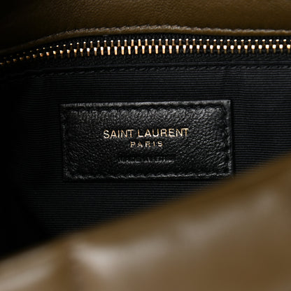 Saint Laurent Lambskin Quilted Medium Loulou Puffer Monogram Chain Satchel Seaweed 5 of 8