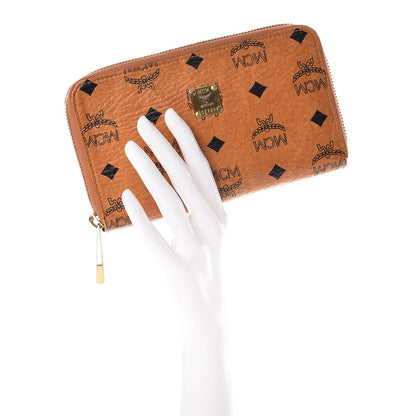 MCM Visetos Large Continental Zip Around Wallet Cognac 2 of 8