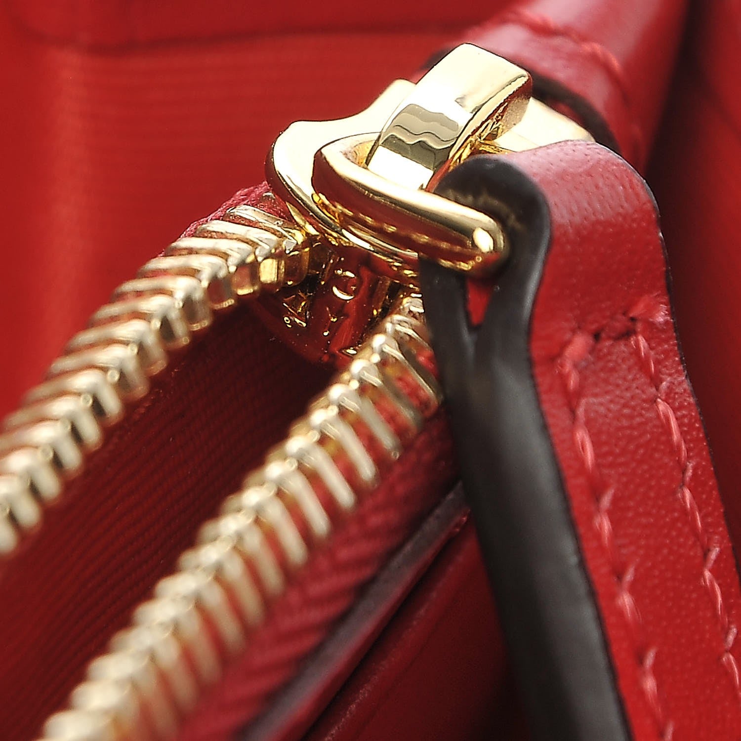 MCM Visetos Large Zip Around Wallet Cognac Red 9 of 10