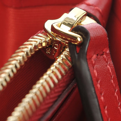 MCM Visetos Large Zip Around Wallet Cognac Red 9 of 10