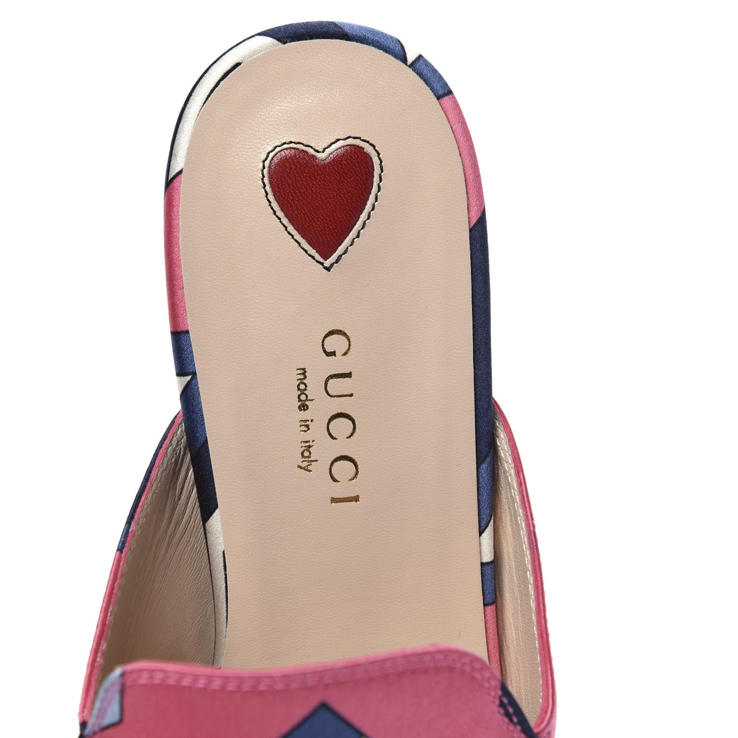Gucci Satin GG Wallpaper Womens Princetown Slippers 36 Pink Flamboyant Blue Black 6 of 8