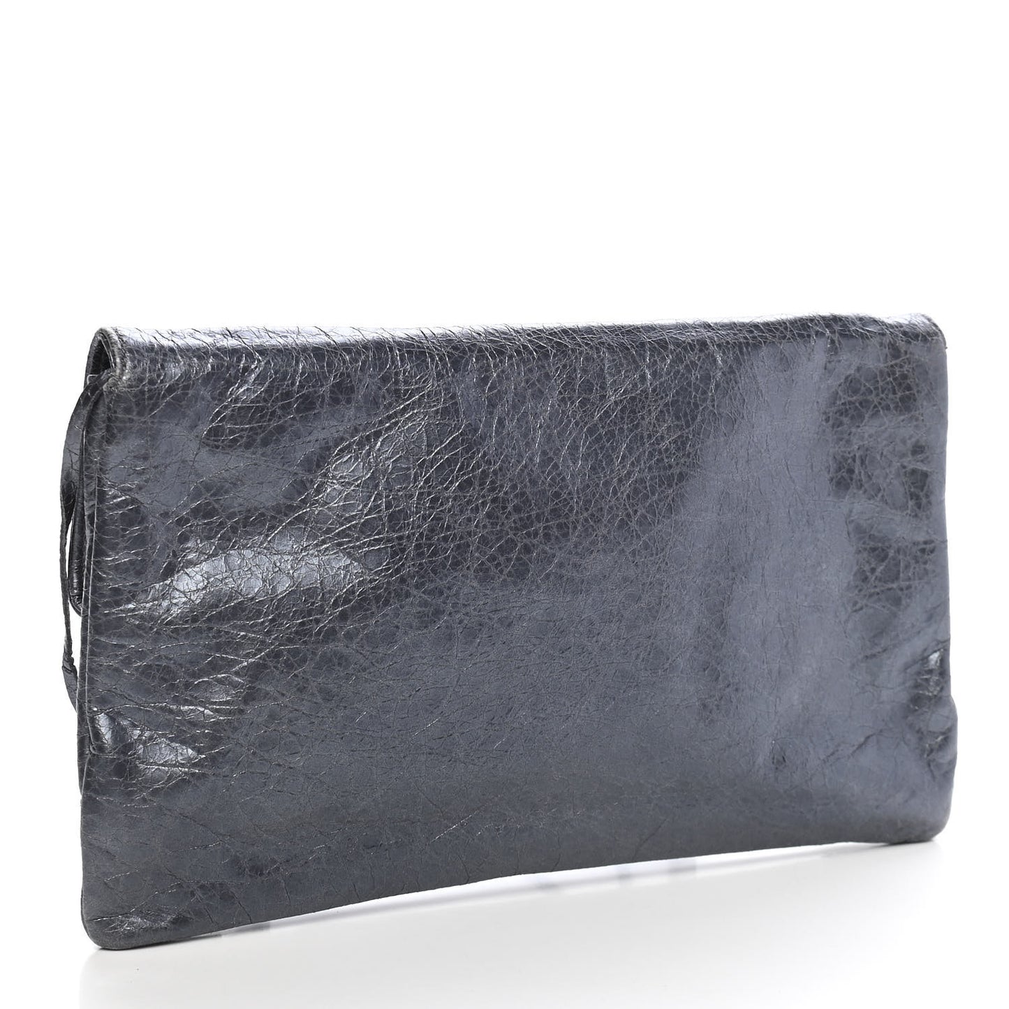 Agneau Classic Hardware Envelope Clutch Gris Hematite