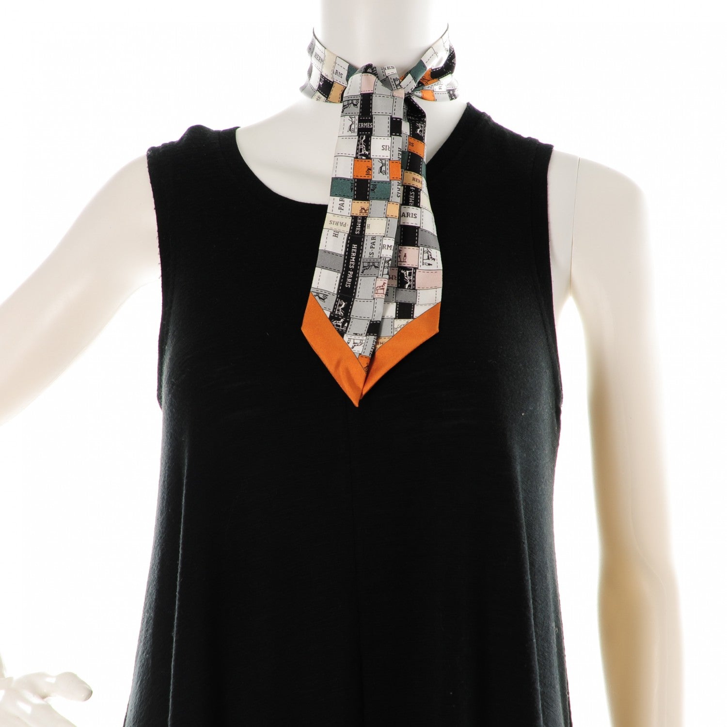 Hermes Silk Bolduc Au Carre Twilly Gris Caramel Blanc 2 of 7