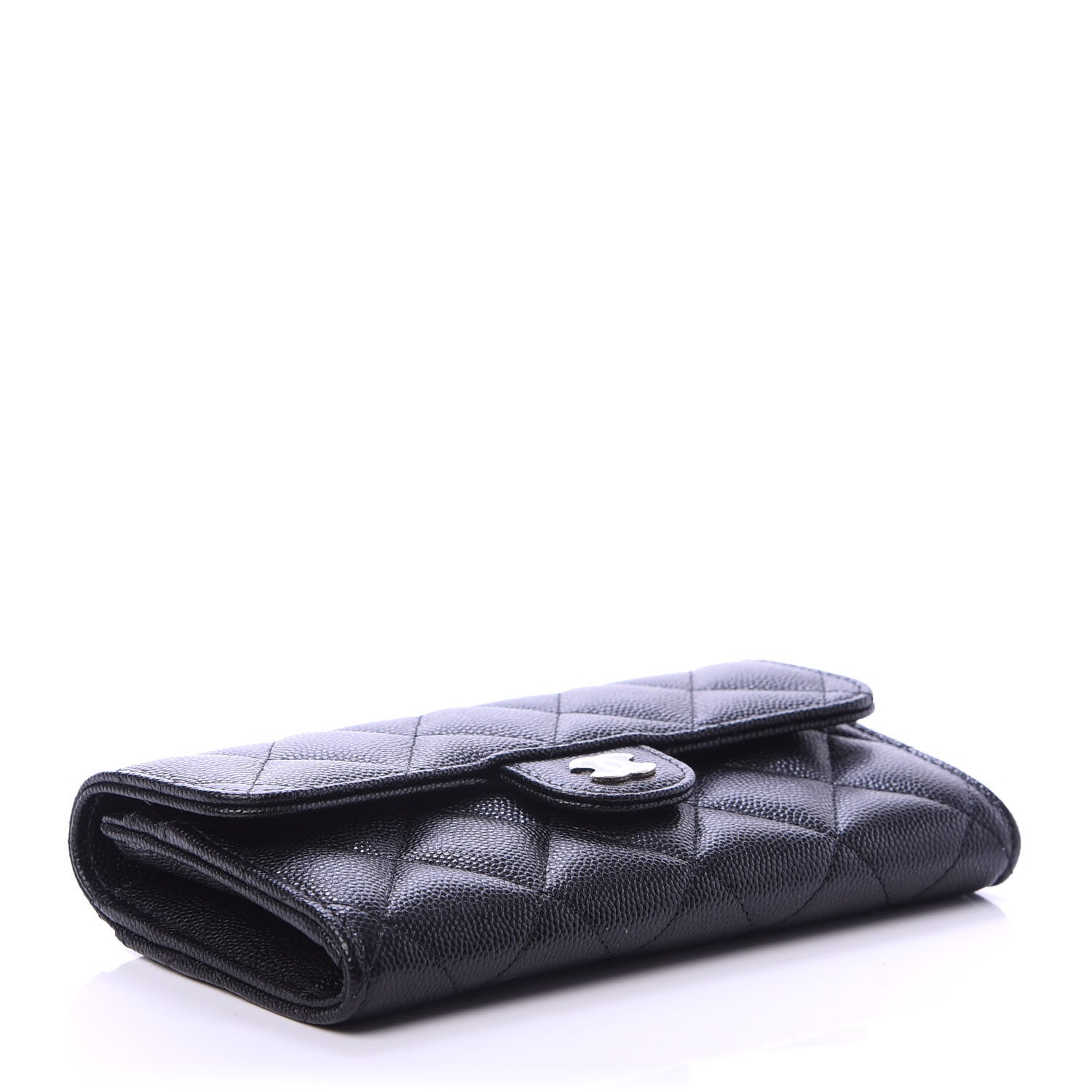 Chanel Caviar Quilted Medium Gusset Flap Wallet Black 4 of 8