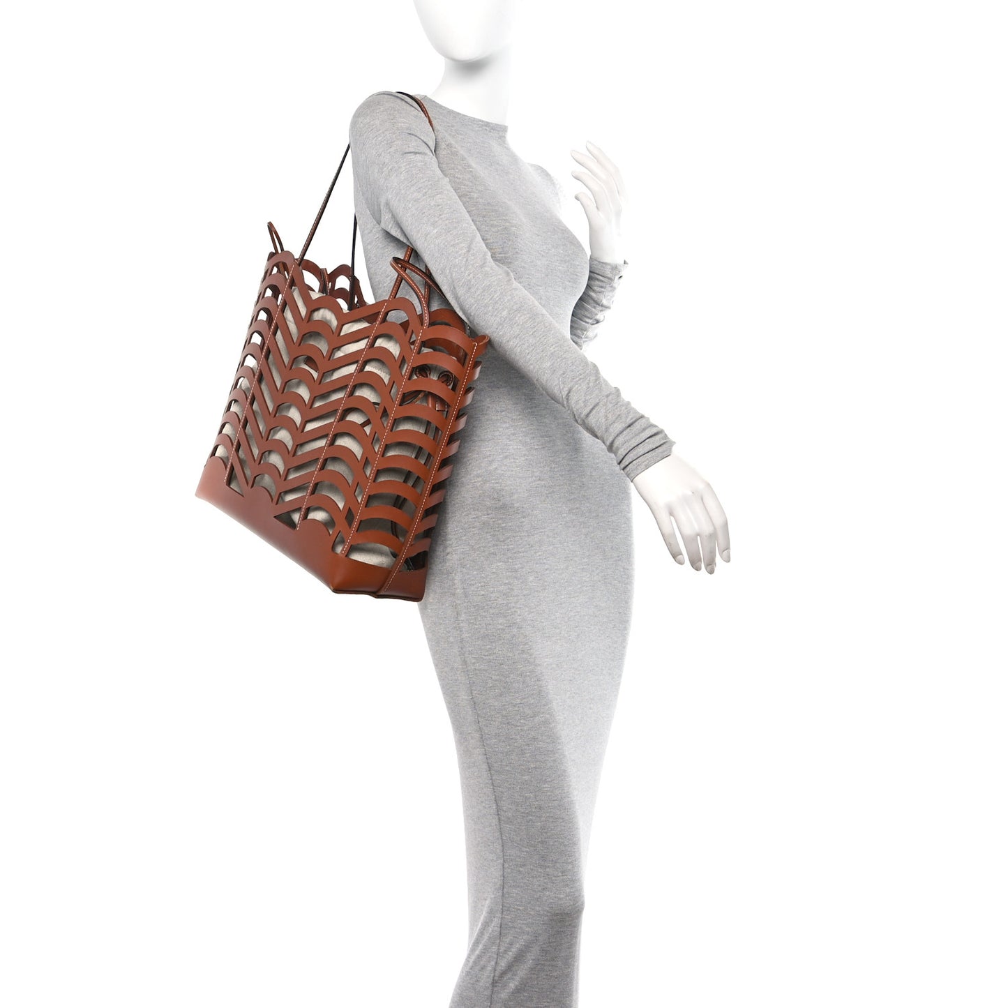 Calfskin Medium Kayan Basket Tote Bag Caramel