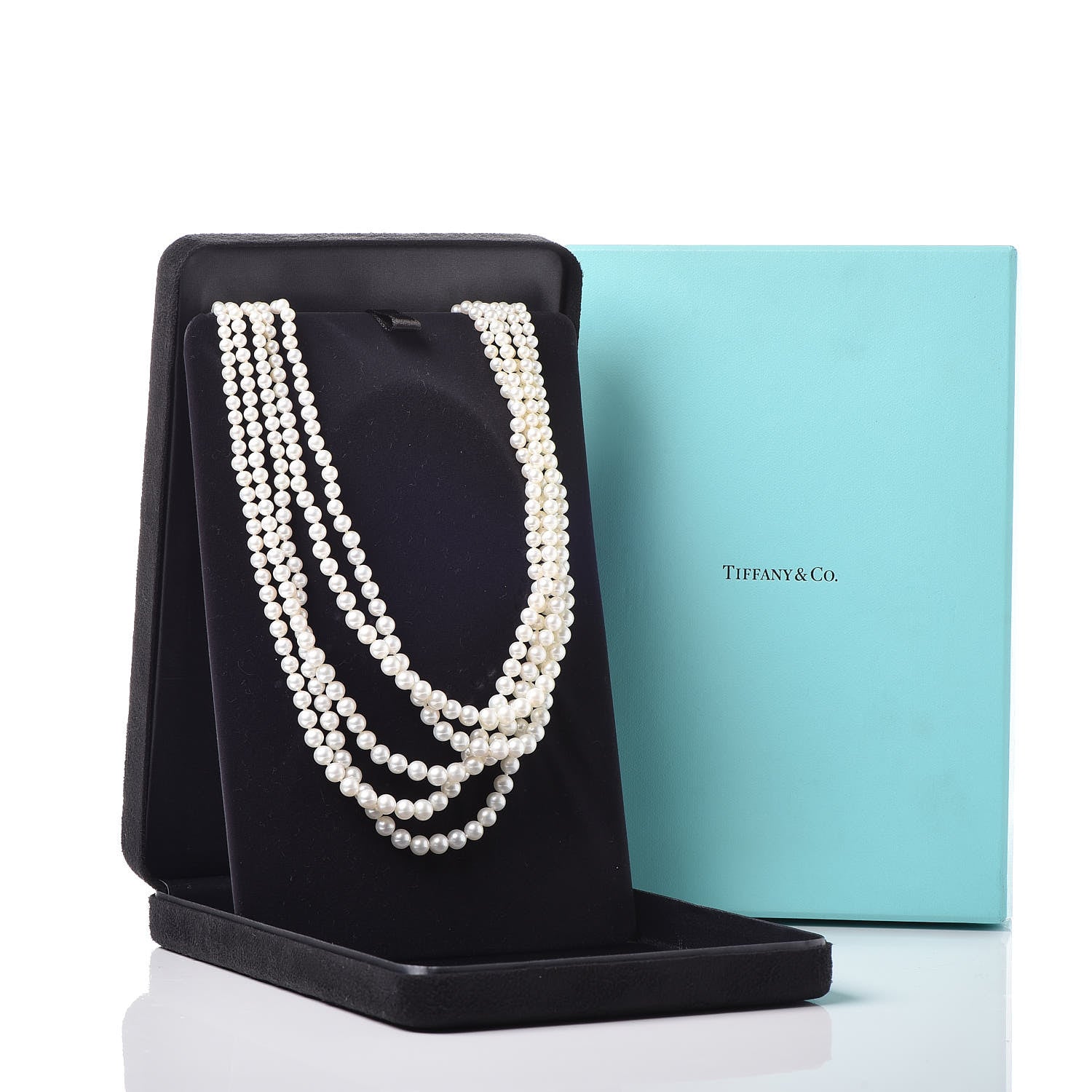 Tiffany Sterling Silver Freshwater Pearl 4.5-7mm Ziegfeld 5 Strand Graduated Pearl Necklace 7 of 7