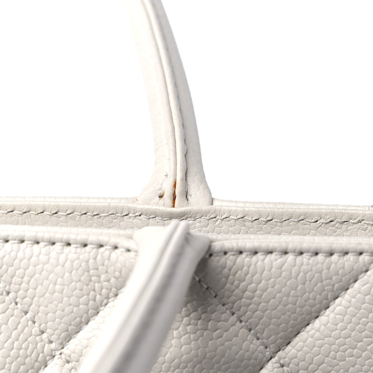 Caviar Quilted Medallion Tote White