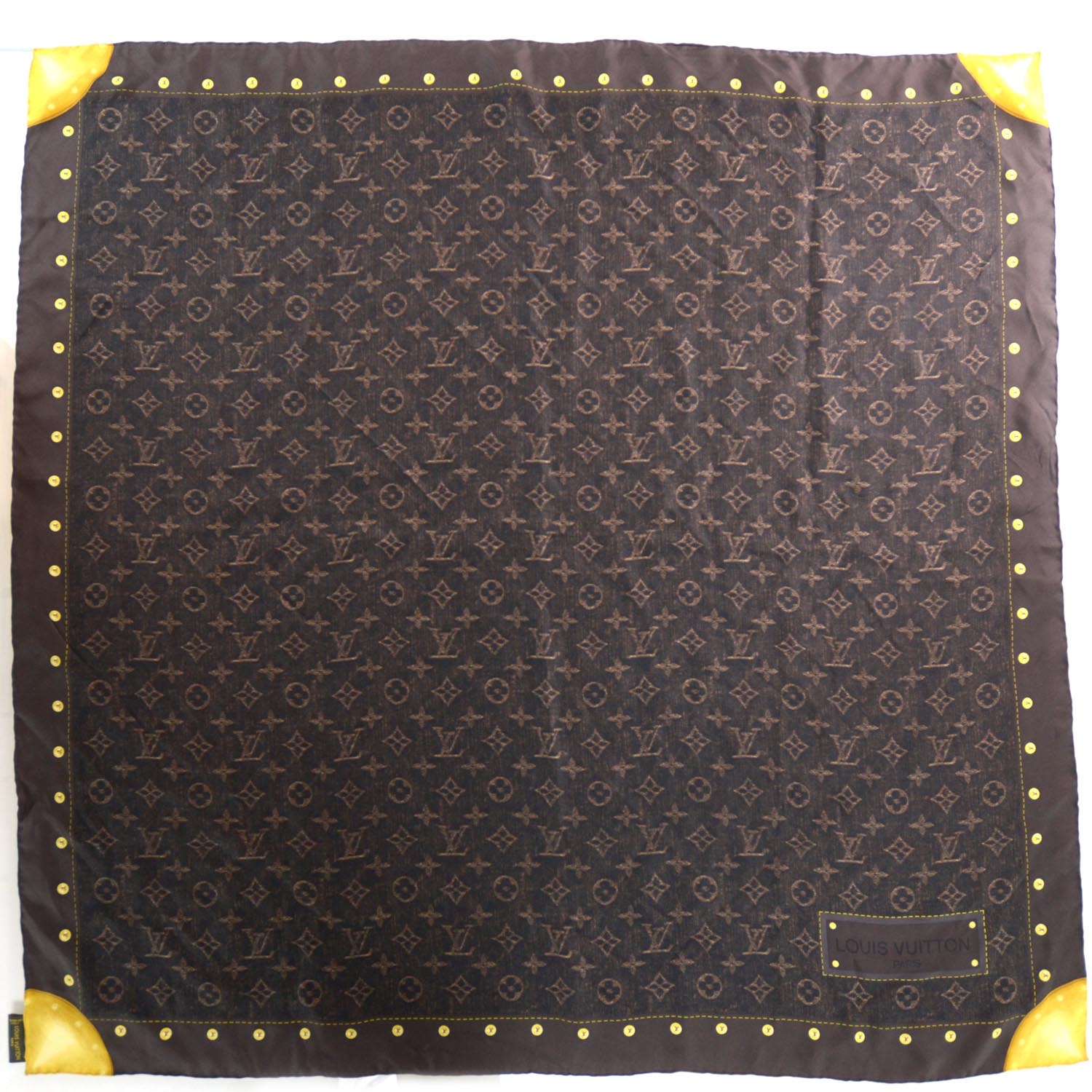 Louis Vuitton Denim Scarf Silk Monogram Ebene 4 of 5