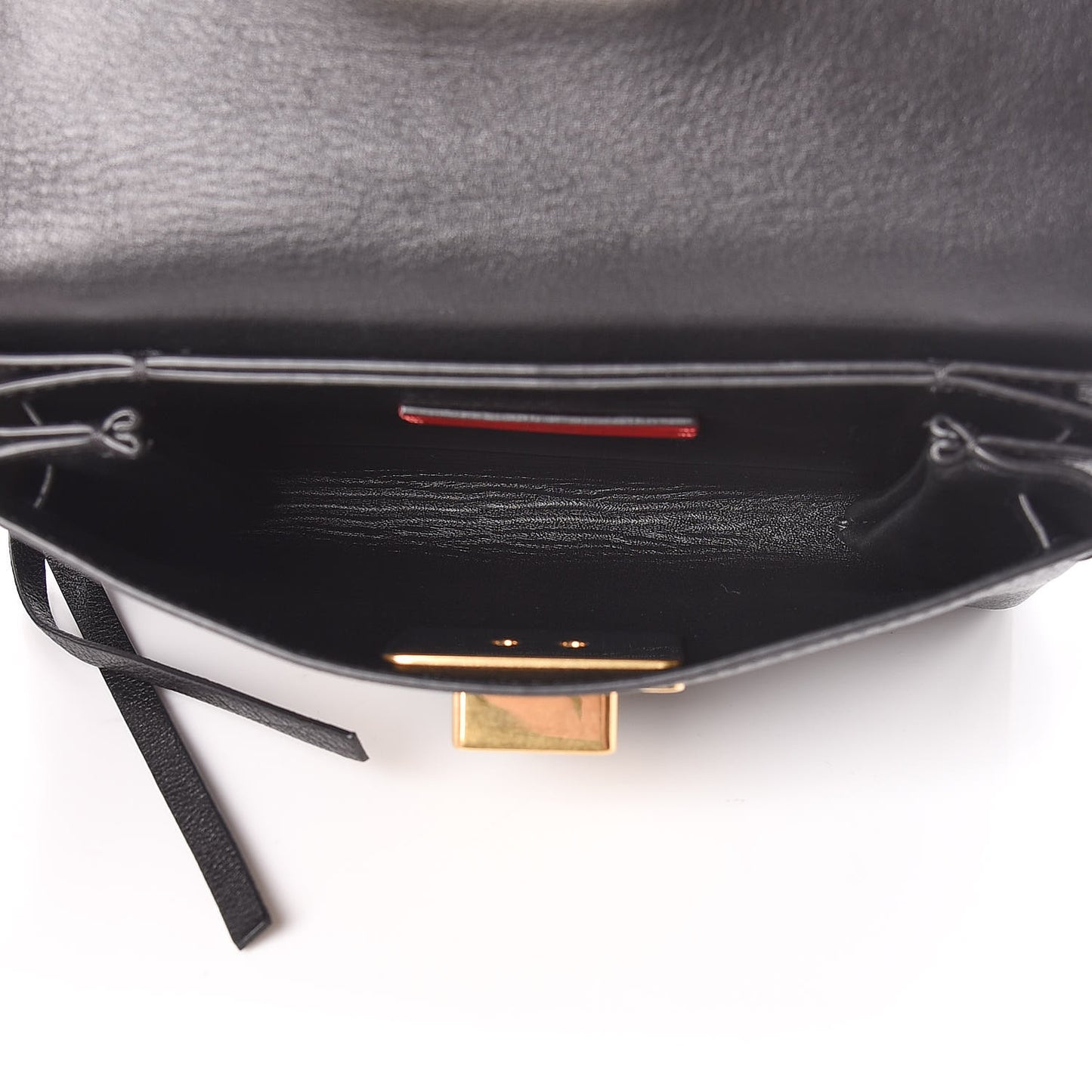 Smooth Calfskin Small VRing Crossbody Bag Black