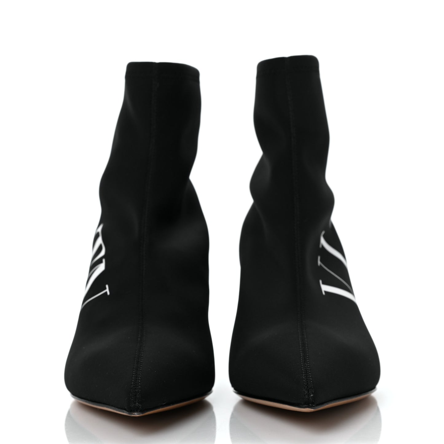 Eco Leather VLTN 70mm Sock Booties 37 Black White
