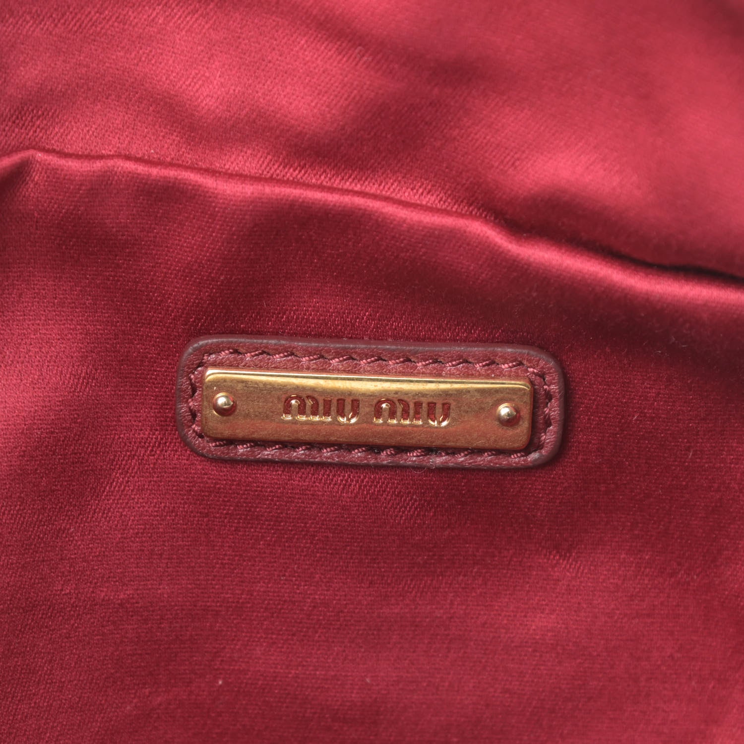 Miu Miu Velluto Matelasse Rider Belt Bag Cherry 7 of 12