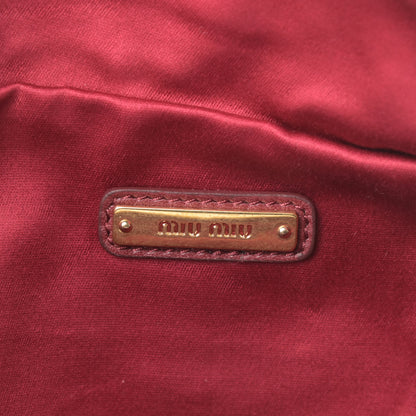 Miu Miu Velluto Matelasse Rider Belt Bag Cherry 7 of 12