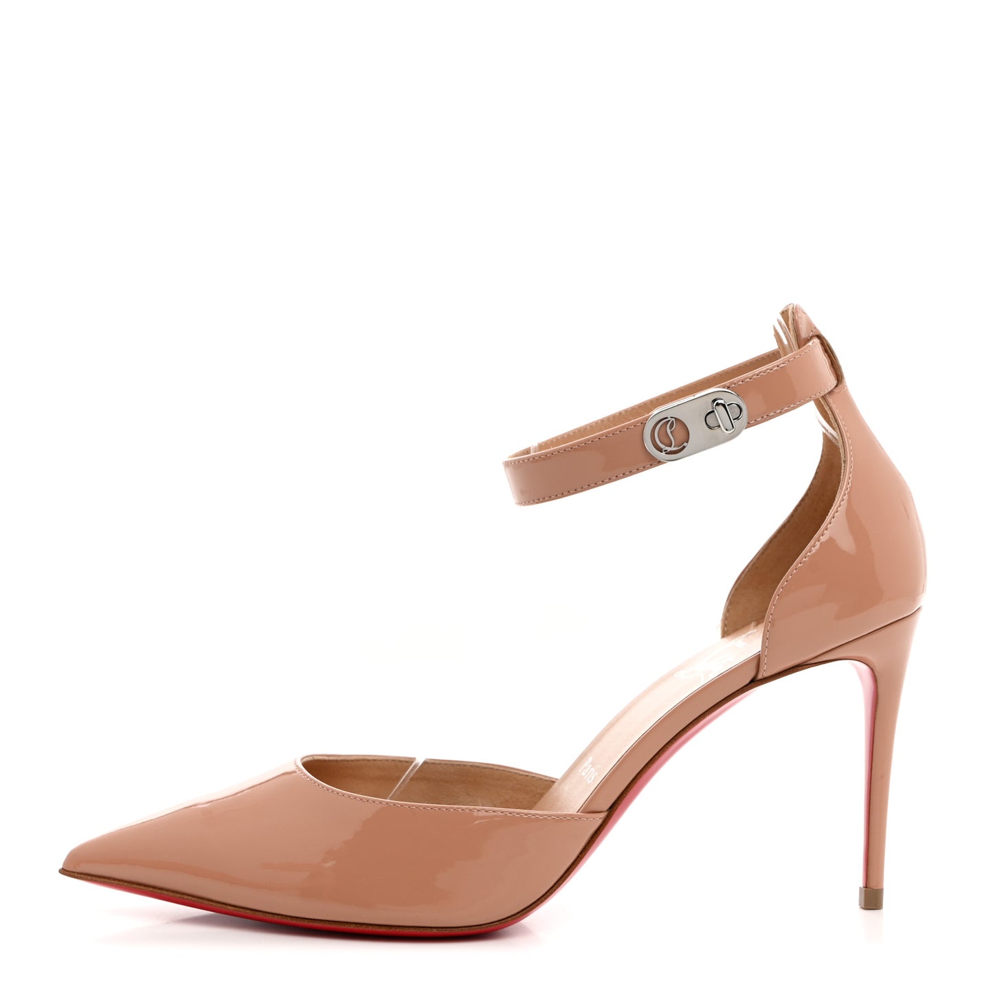 Patent Lock Strap 85 Pumps 38.5 Nude